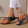 Fashion Mix Color Cross Strap Wedge Slippers Women Summer Non Slip Platform Sandals Woman Lightweight Soft Thick Sole Sandalias Mujer 43