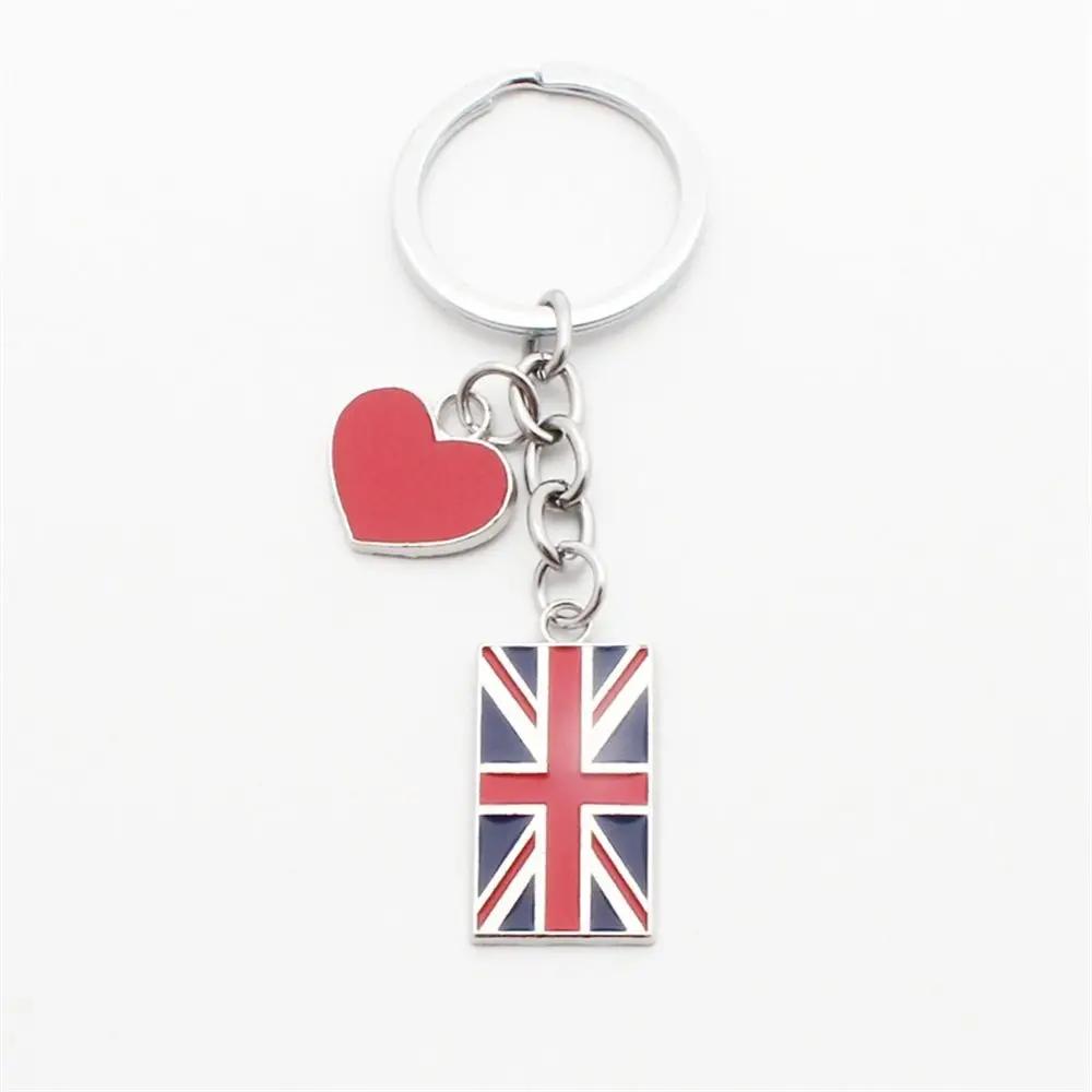 Taška Kabelka Přívěsek na klíče Vynikající kvalita Klíčenka Klíčenka s vlajkou Spojeného království Klíčenka Union Jack Klíčenka GB Britská vlajka Přívěsek ve tvaru srdce