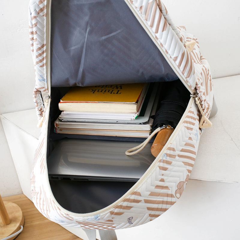 Schoolbag cute student backpack female, new ins simple large capacity nylon backpack fashion leisure commuter bag