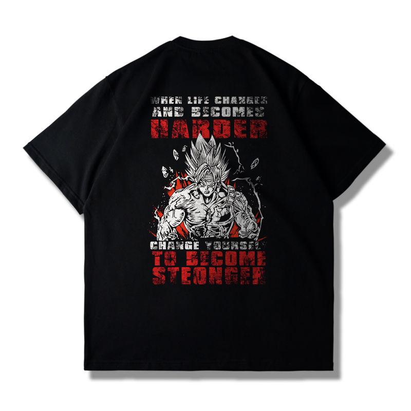 Japanese Animation Tide Dragon Ball Saiyan Wukong Short-sleeved T-shirt Men's and Women's Loose Summer Streetwear