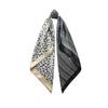 90cm Scarf for Women: Vintage-style, versatile satin scarf with a colour-block print