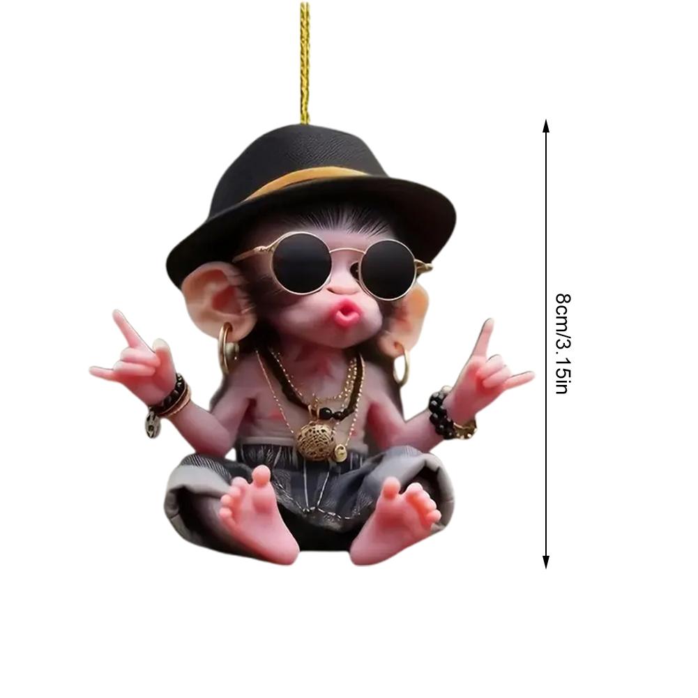 New Arrive Acrylic Monkey Pendant Personalized Decor Pendant Christmas Monkey Pendant Acrylic Ornament for Car Cartoon Xmas Tree