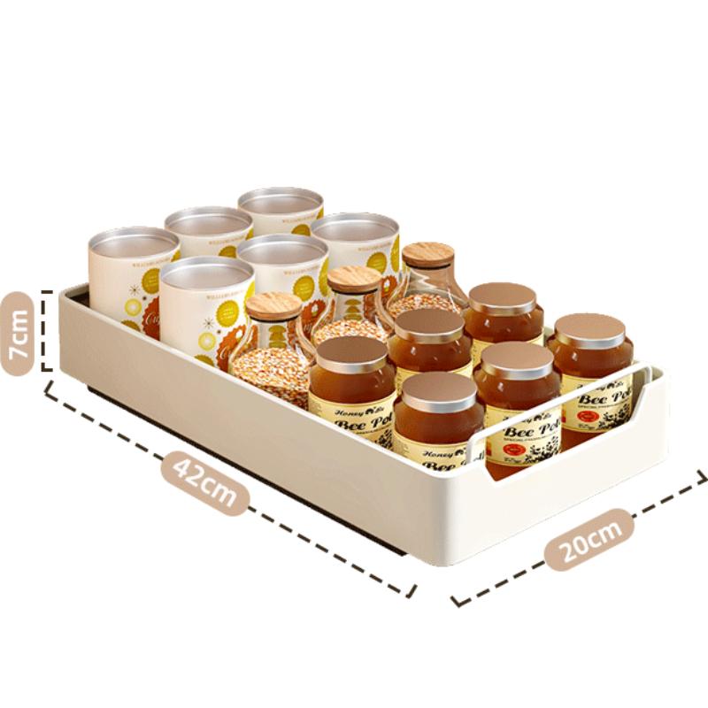 

Корзина выдвижная без перфорации Mute Slide Rail Шкаф для хранения Корзины для дома Металлические полки для организации кухонных приправ Ящик для хранения