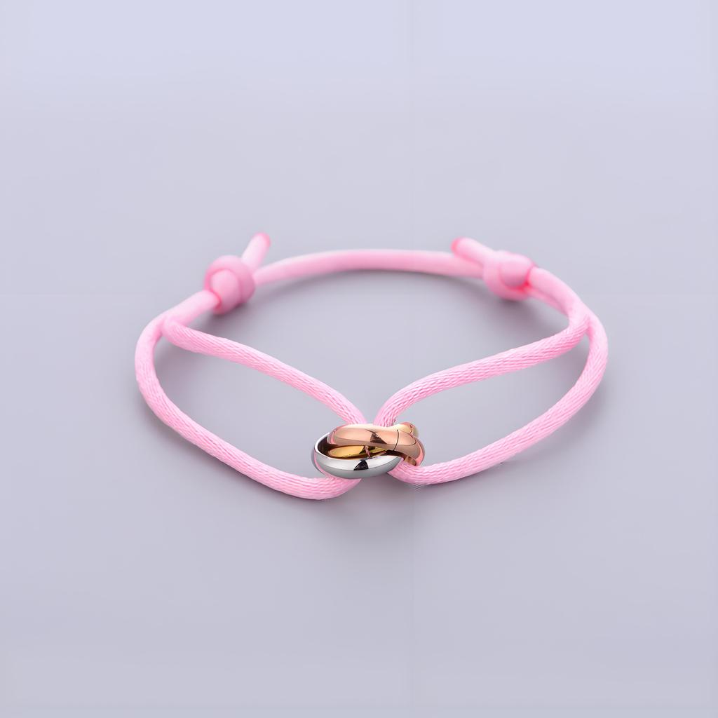 Trinity Bracelet Stainless Steel Circle Women's Bracelet Different Colors of Rope Classic Popular Tricolor GradientJewelry