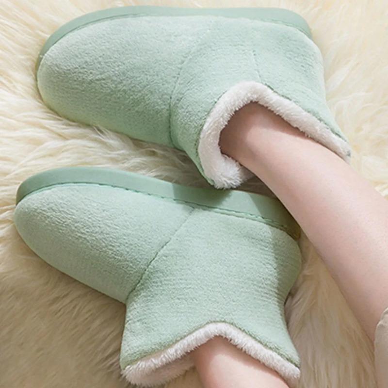 2025 Winter Warm Shoes Woman Men Indoor Slippers Soft Plus Couples Home Floor Snow Boots Anti-slip Female House Footwear