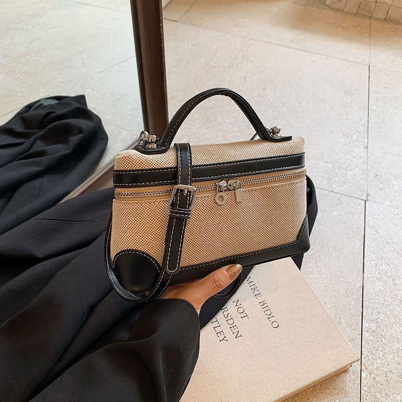 

Contrast Color Fashion Best-Selling Satchel Box Crossbody Bag Black