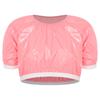 S-3XL Donna Impermeabile Lucido Crop Top Manica Corta Pullover Vinile T-shirt per Costume da Bagno Rave Clubwear Esigenze Speciali