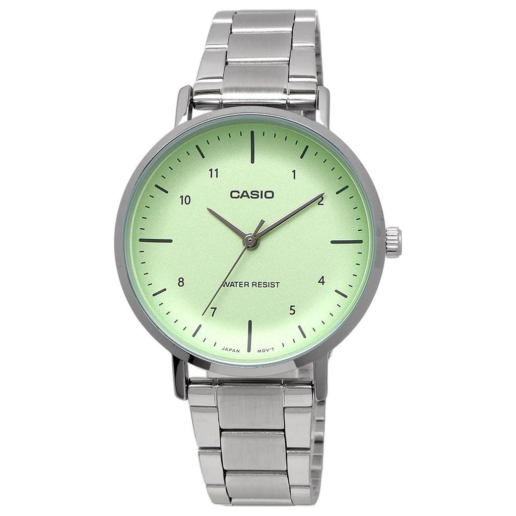 Casio LTP-VT03D-3B Analog Quartz Ladies Watch Mint Green Metallic Metal Band Overseas Model