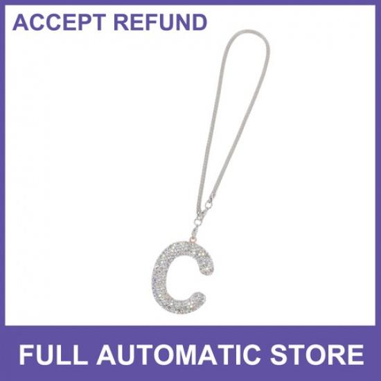 Letter C with Rhinestones Car Rear View Mirror Pendant Accessories 1Pcs