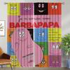 Les Barbapapas Partition Kitchen Curtains 2 Pieces Anti-mosquito Curtains for Living Room Curtain Halloween Decoration Shades