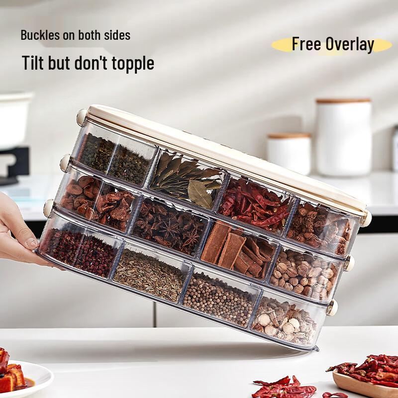 Pinhuaan Stackable Divided Spice Storage Box
