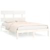 Solid Wood Bed White 180 X 200 Cm
