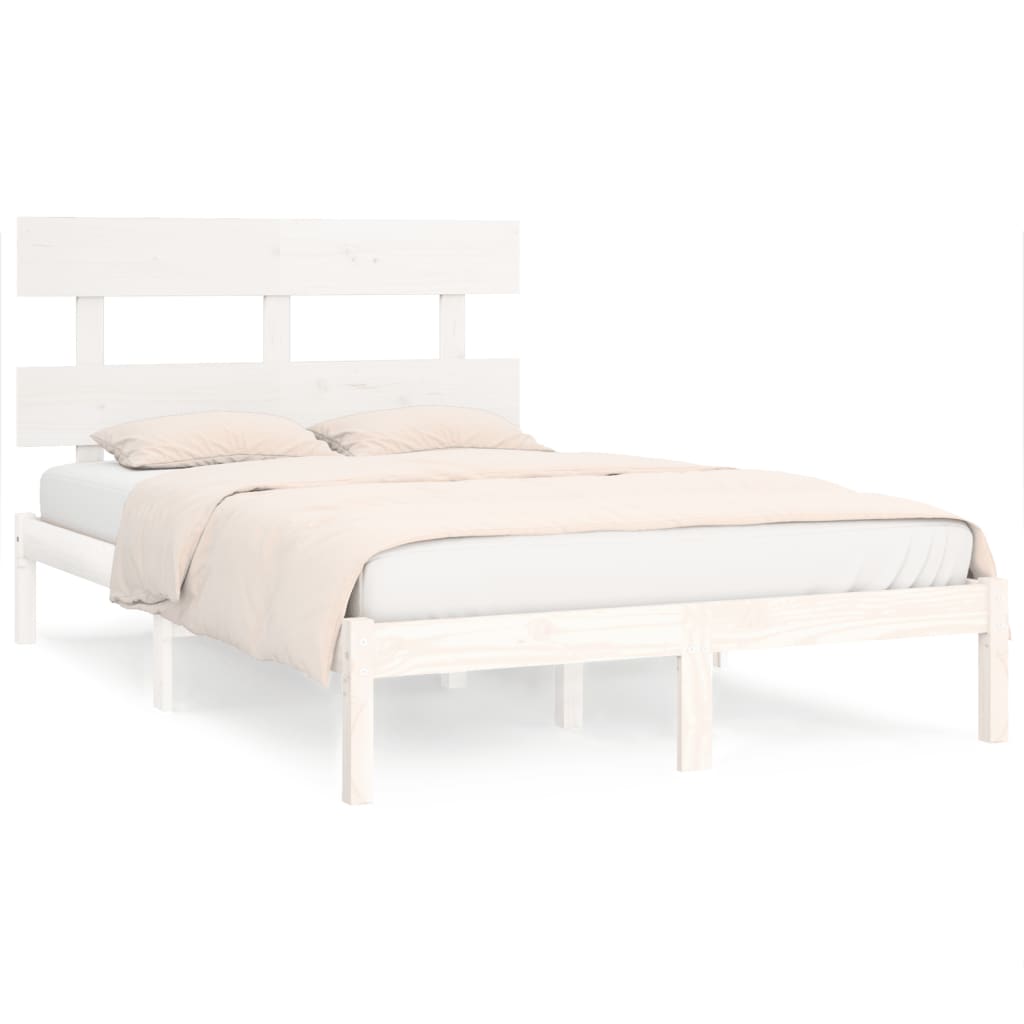 Solid Wood Bed White 180 X 200 Cm