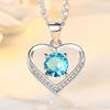 Ewige Liebe Romantischer Herz-Anhänger Halskette - Valentinstagsgeschenk für Frauen, Personalisierbarer Schmuck