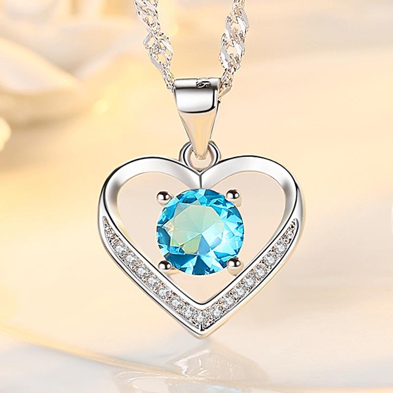 Ewige Liebe Romantischer Herz-Anhänger Halskette - Valentinstagsgeschenk für Frauen, Personalisierbarer Schmuck