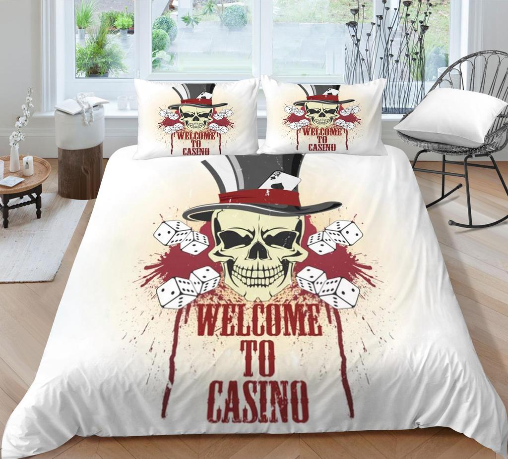 Bedding Suit 3D Skull Print Bed Cover Home Bedclothes  Fashionable Duvet Cover Sets Polyester Single Double King Size