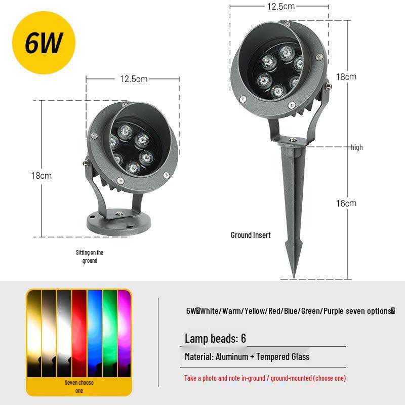 Outdoor Waterproof Tree Spotlight, Garden Floodlight, Landscape Light, Ground Plug Lawn Light