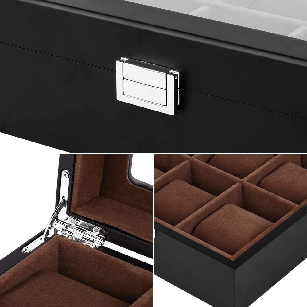 Baskiss Holzuhren-Aufbewahrungssammlung Uhren Luxus-Uhren-Ausstellungsvitrine, Box, Etui, Kasten, (6 Uhren)