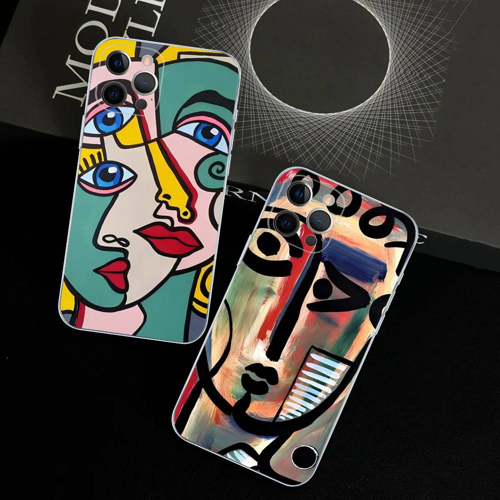 Picasso Abstract Art Painting Phone Case For IPhone 17 16e 16 15 14 13 12 11 Mini Pro Max Plus Transparent Soft