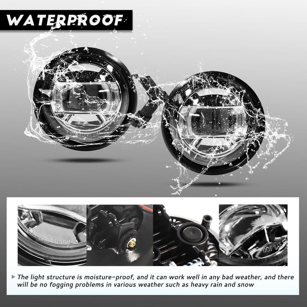 Pair Led Chrome Fog Lights Replacement With Bulbs Fit For 2000-2015 Freightliner Columbia Passenger & Driver Side Front Fog Light Lamp Fit For