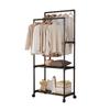 Movable Floor-Standing Children's Clothes Rack with Assembly & Drying Features