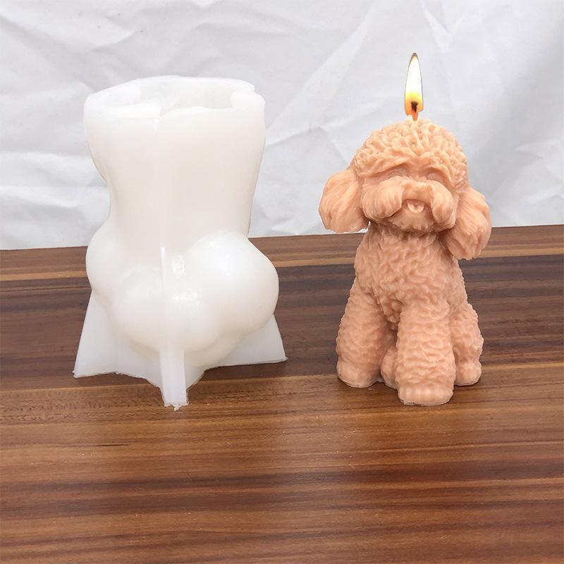 3D Teddy Chai Dog Aromatherapy Candle Fragrance Stone Gel Drop Decoration Silicone Mold Diy Dog Cat Plaster Mold