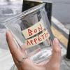 Short Flip-top Cup, Transparent Thickened Glass Letter Milk Cup, Office Beverage, Iced American Coffee Cup