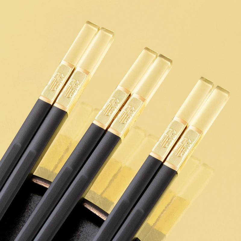 5 paar Chinesischen Stil Wiederverwendbare Gesunde Legierung Stäbchen Set Haushalt Besteck Küche Geschirr Werkzeug Zubehör