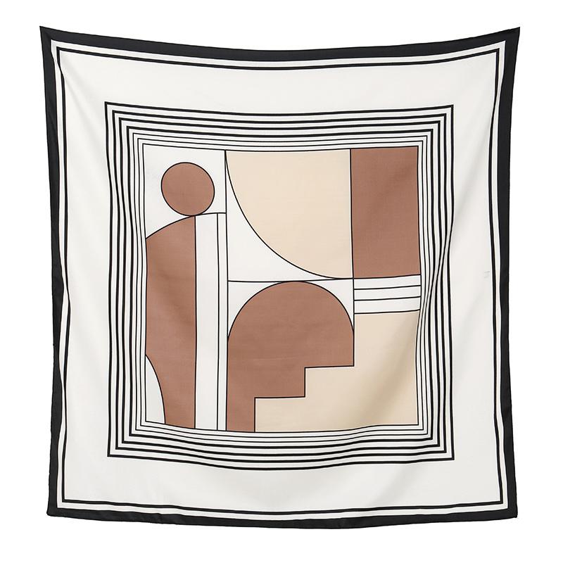 90*90cm Imitation Silk Square Scarf Printed Foulard Shawl Innovative Design Pattern Turban Polyster Headband Islamic Hijabs