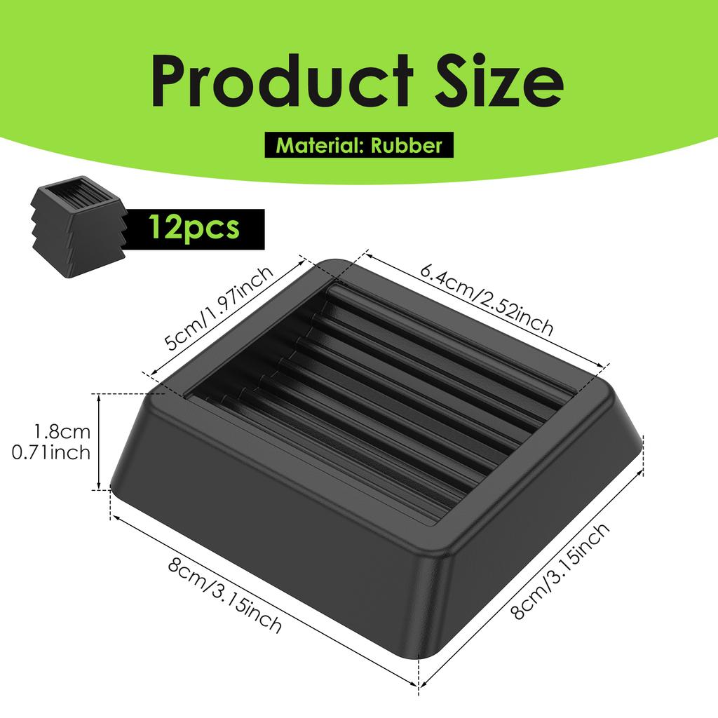 6/12Pcs Chair Wheel Stopper Rubber Non Slip Furniture Pad Hardwood Floor Protectors Anti Vibration Caster Cup for Home Office