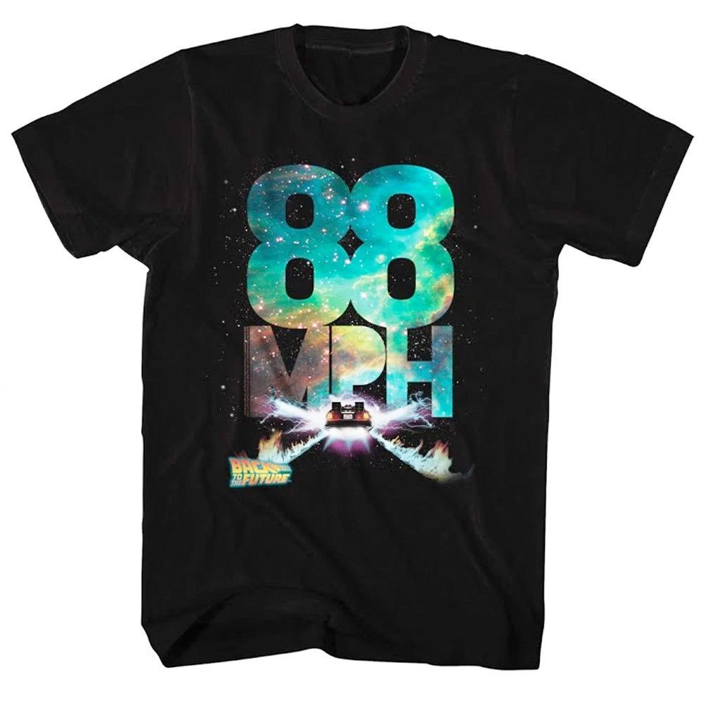 Back to the Future 88mph Galactic Speed Men s T Shirt Movie McFly Delorean Black 2XL