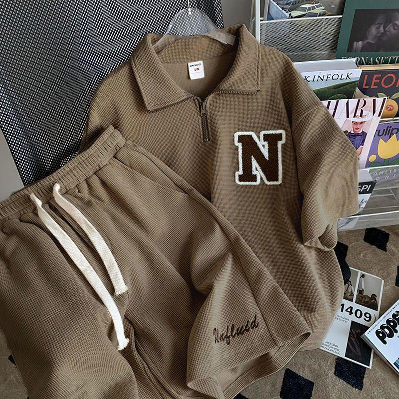 Summer Loose-Fit Women's Sports Suit Casual Comfortable 2-Piece Set Short Sleeves Korean Style Trendy Shorts