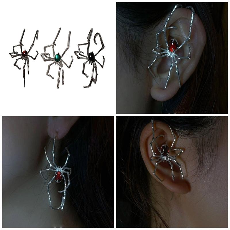 Halloween Spiders Earrings Ear Cuff Scary And Funny Costume Accessories For Cosplay Party Supplies For Fashion Women