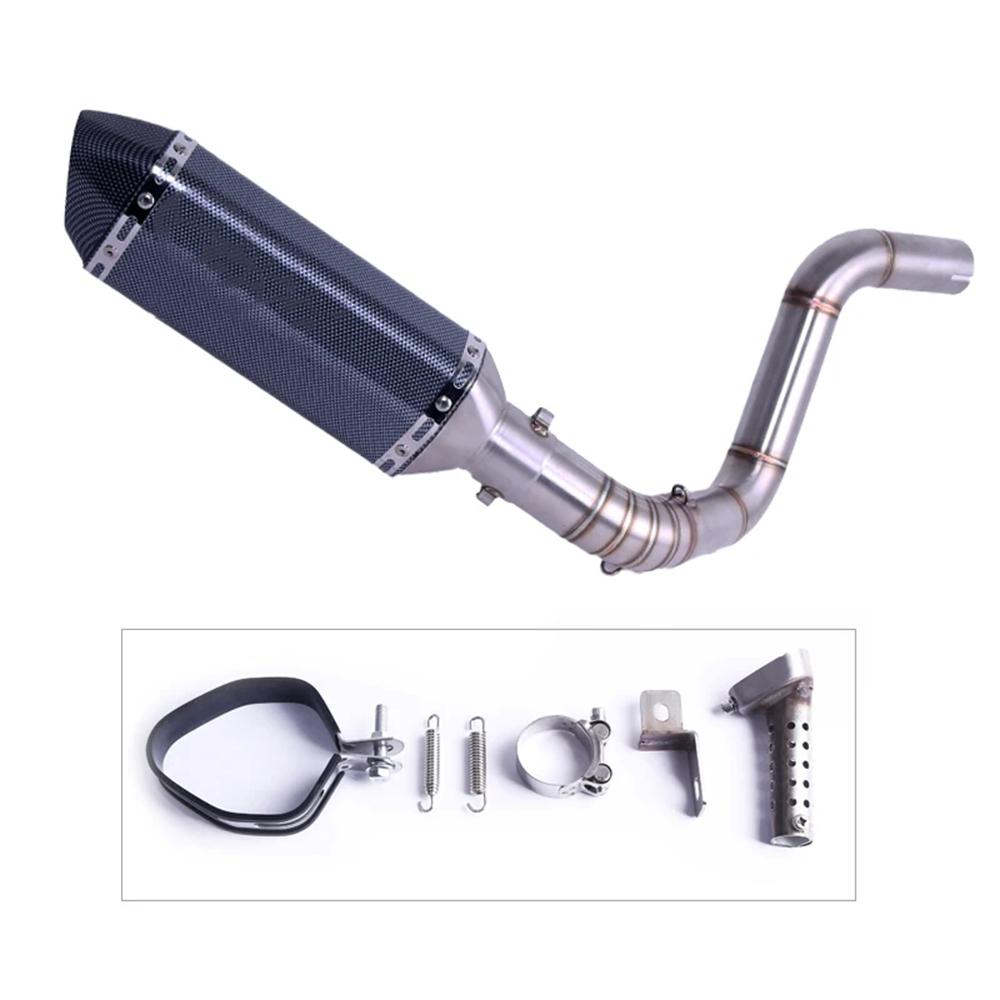 Slip On Motorcycle Exhaust Muffler Full System Middle Link Pipe  For KTM DUKE 125 150 200 390 2012-2016