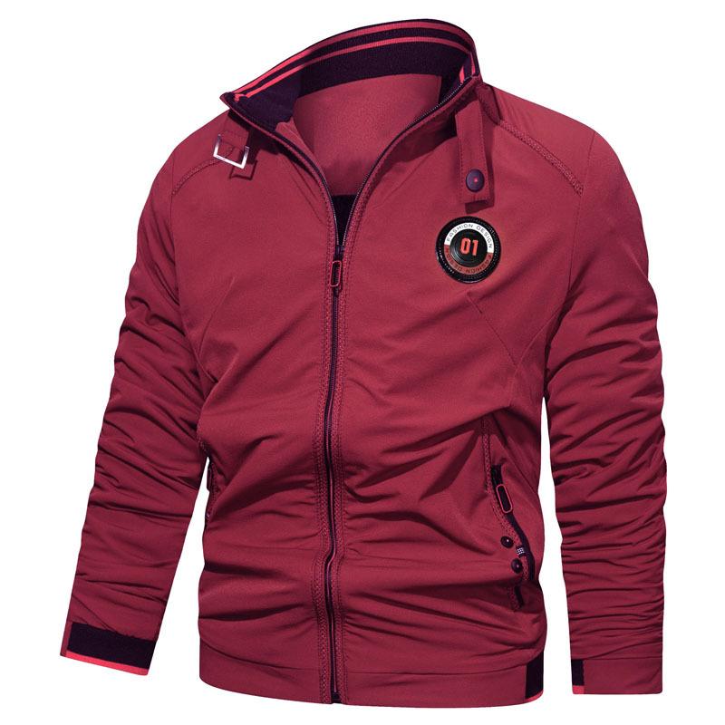 

Весенне-осенняя мужская нейлоновая куртка корейской версии модной молодежной повседневной куртки с воротником-стойкой, бейсбольная майка, мужская одежда XXXXL оранжевый