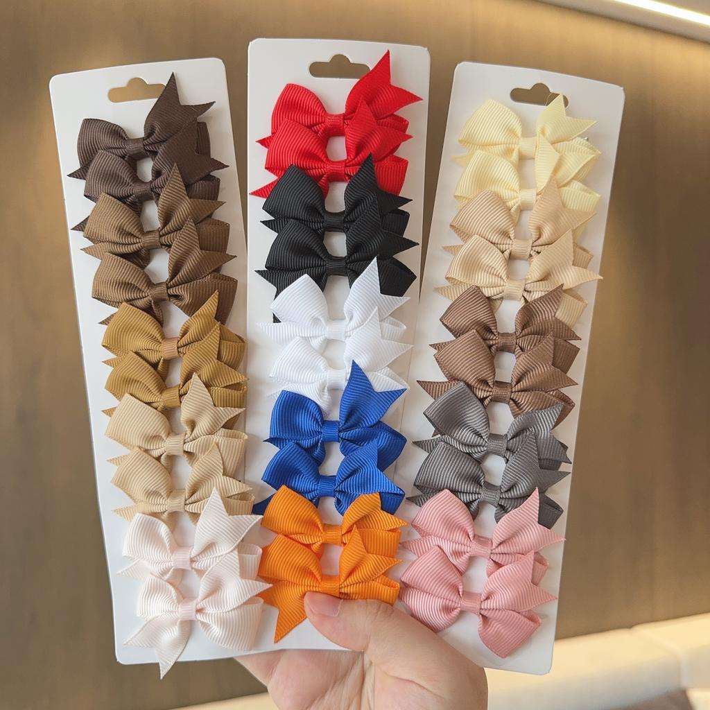 10pcs/lot Baby Girls Ribbon Bow Clips Hairpins Alligator Metal Hair Bows Clip Headwear Hairbows Hair Accessories Gift
