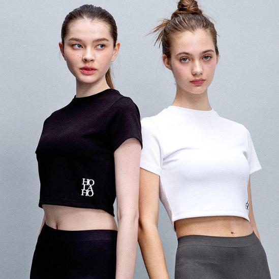 

Horaho Logo Basic Crop Sports Short Sleeve T-Shirt (White/Black) White FREE