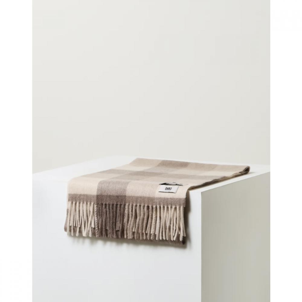 Daks Cashmere Check Scarf Ivory Dcmu6f992iv