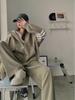 Korean Style Women's Tracksuit Set - Loose Zipper Hoodie Casual Fashion for Autumn/Spring