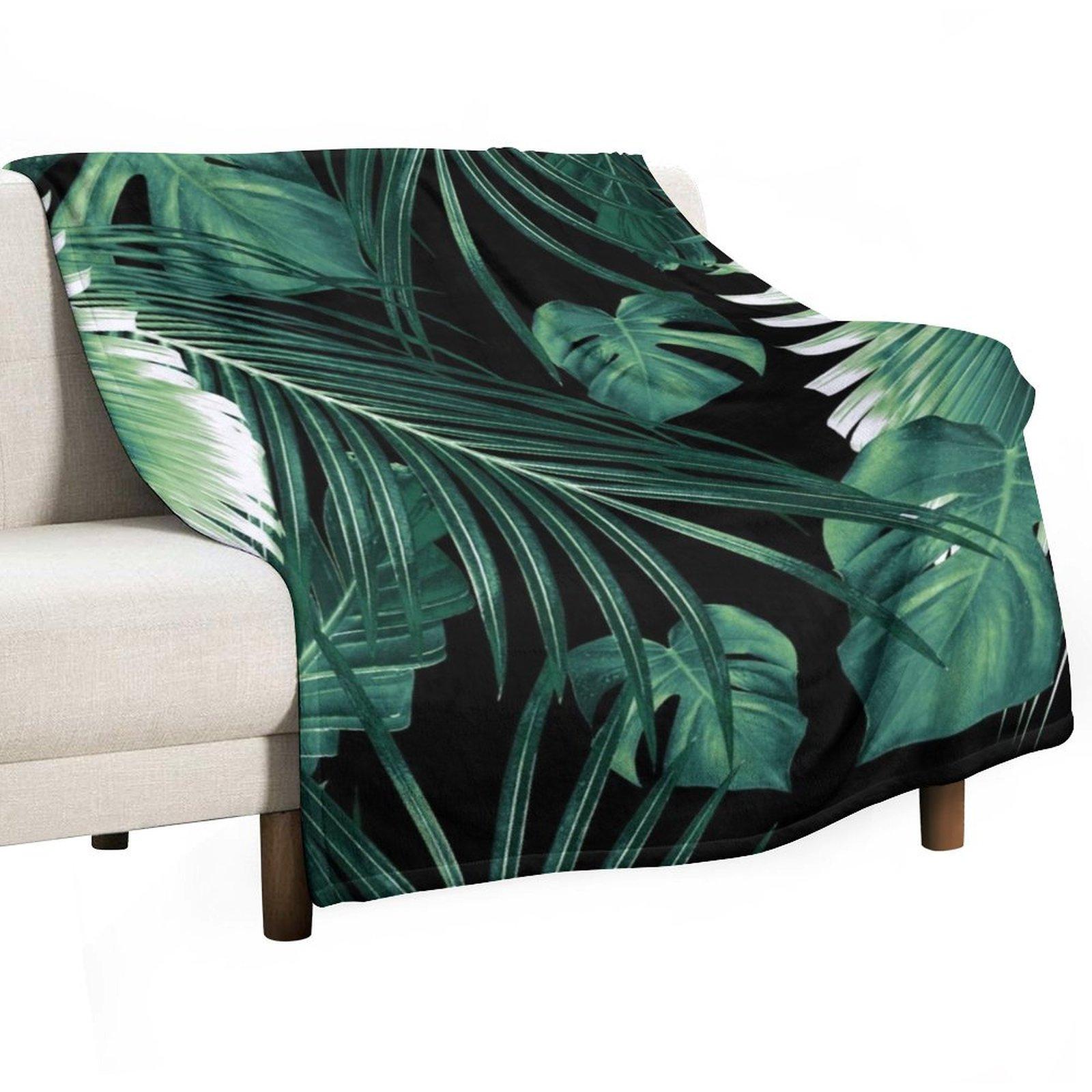 

Tropical Jungle Leaves Dream #6 #tropical #decor #art Throw Blanket Thins warm winter Cute Plaid Blankets 80x60in