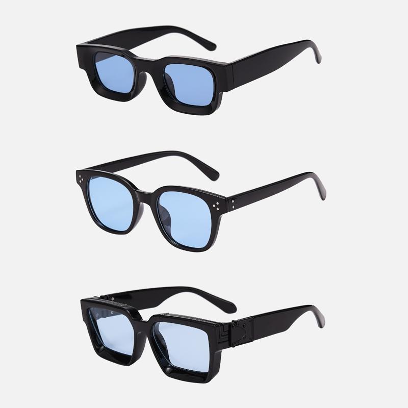 3pcs Brand Rectangle Sunglasses Women Men Shades Retro Square Black Sun Glasses Eyewear Trendy Punk Eyeglasses For Male UV400