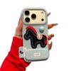 Applicable To Apple 17 Mobile Phone Case 16promax Anti-drop 15Pro All-inclusive 13/14 Protective Case Polka Dot Pony Bracket