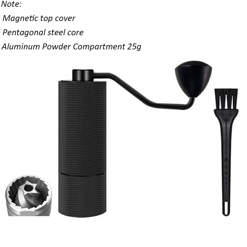 

Ручная кофемолка Кофемолка из нержавеющей стали со складной ручкой Регулируемая для портативных кухонных кофейных инструментов чёрный