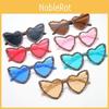 Elegant Candy Color Heart-shaped Rhinestone Sunglasses Women Trendy Peach Heart Frameless Party Shades Uv400