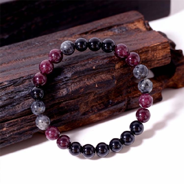 Elastic Beaded Hand Chain With Mixed Stone And Resin Suitable For Any Occasion