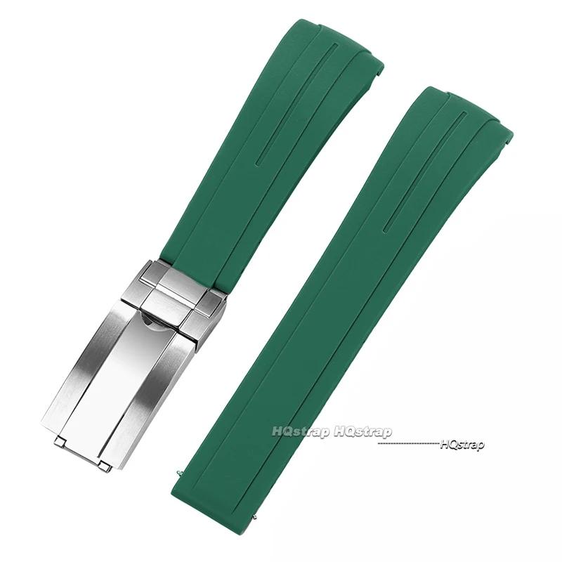 20mm 21mm 22mm Gummi-Uhrenarmband für Rolex Submariner für GMT für Daytona Silikonband Wasserdicht Gebogenes Ende Sport-Uhrenarmband