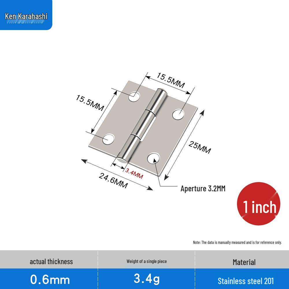 Stainless Steel Door & Window Hinges - Sizes: 1" To 4", Ideal for Picture Frames, Flat Opening, and Small Applications.