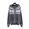Retro Hooded Horn Buckle Knitted Cardigan Autumn and Winter New Design Sense Loose Lazy Wind Sweater Jacket Women