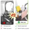 Sponge Holder for Kitchen Sink, Silver Stainless Steel Sink Organizer, Drying Rack for Sponges and Bottles