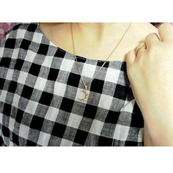 [Jurais] Hawaiian Jewelry Pendant Necklace - Moon, Crescent Moon, Plumeria, Scroll - Birthday Gift - Yellow Gold